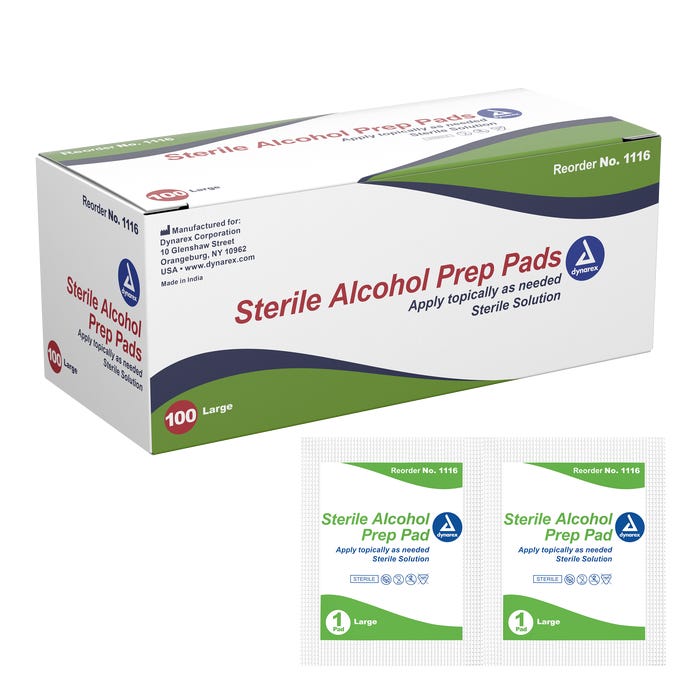 Sterile Alcohol Prep Pads By Dynarex